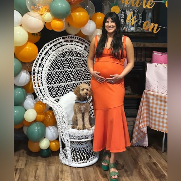 The Ariana Square-Neck Asymmetrical Ruffle-Hem Dress - Picture 11 of 12